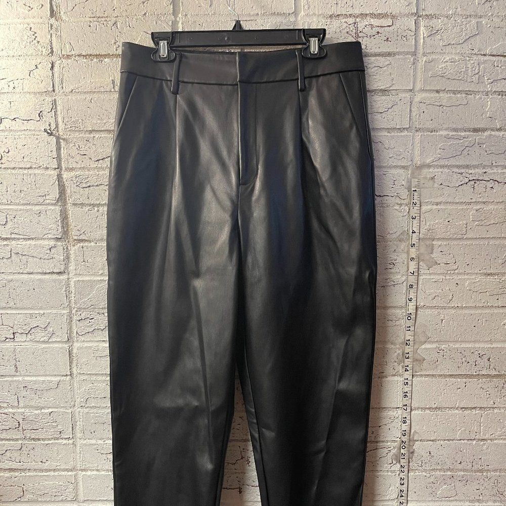 INC Faux Leather Scalloped Hem Pants - Chic & Edgy - Size 14